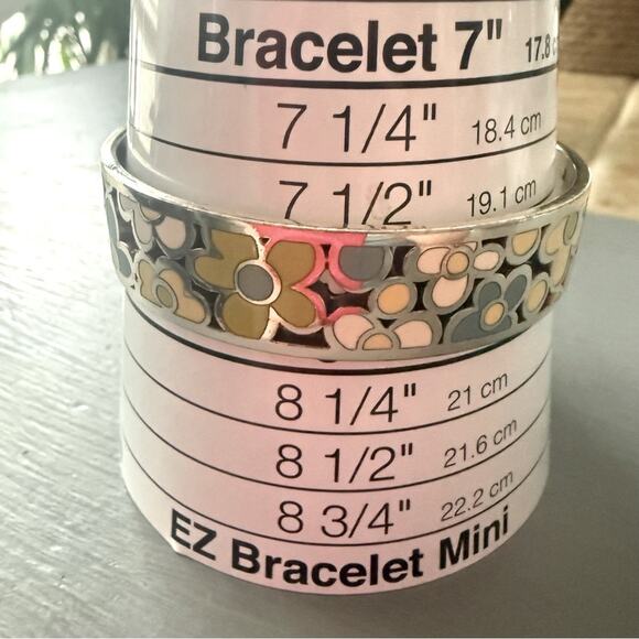 Brighton Flower Bangle Silver Tone Bracelet - Picture 8 of 10